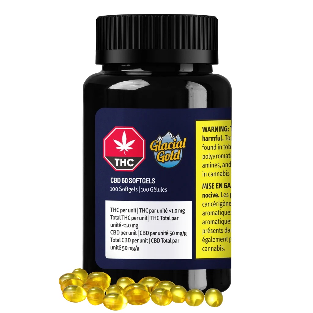 Glacial Gold - CBD 50 100 x 0.345g Softgels