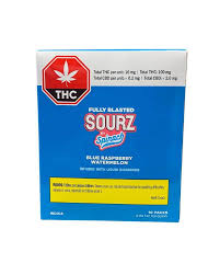 Sourz by Spinach - Fully Blasted Blue Raspberry Watermelon Multipack of 10 1x 10mg Soft Chews