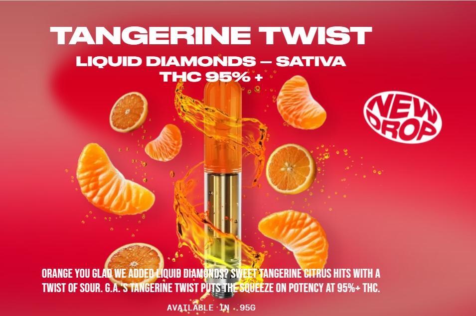 General Admission - Tangerine Twist Liquid Diamond 0.95g Prefilled Vape Cartridge