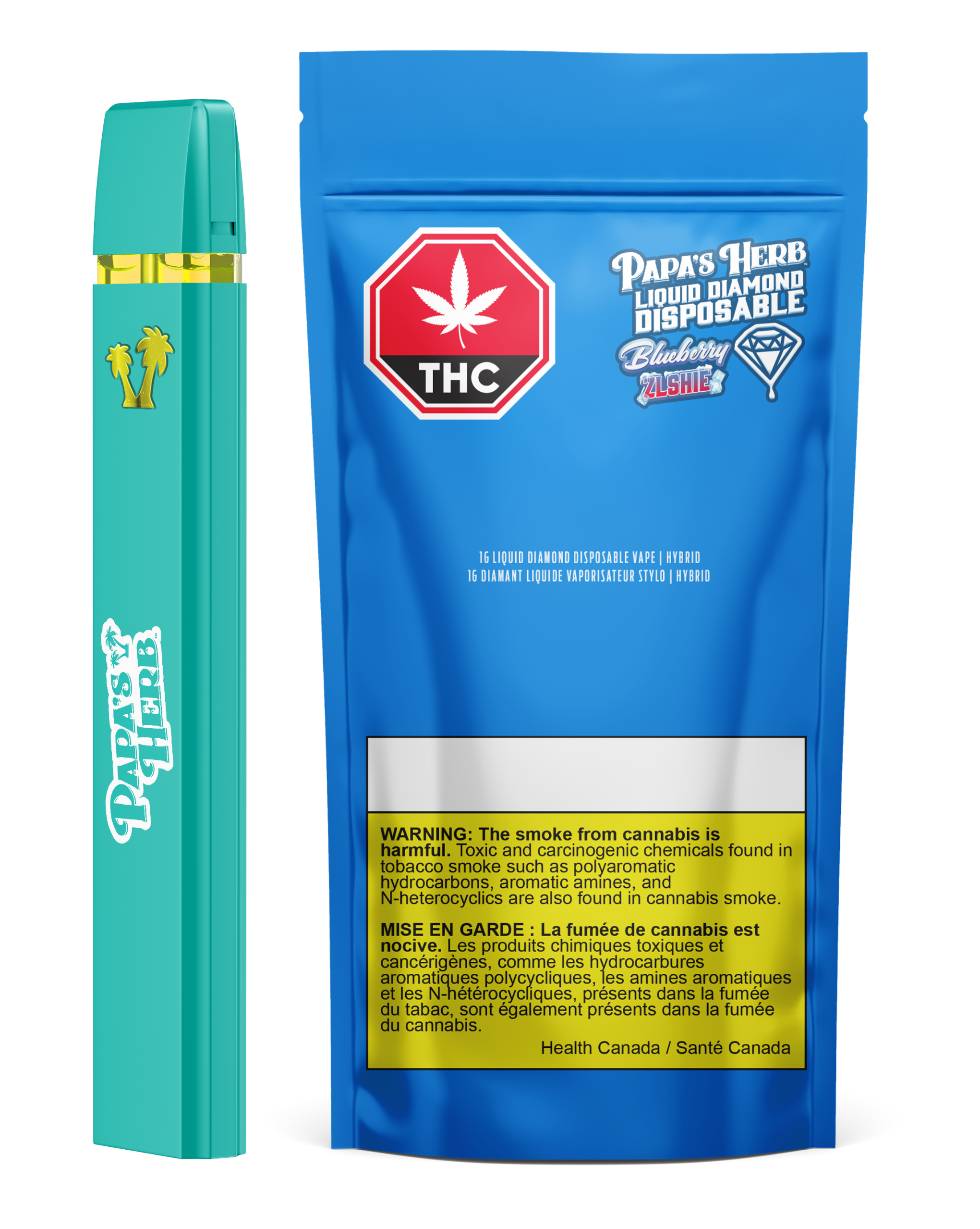 Papa's Herb Blueberry Zlshie Liquid Diamond 0.95g Disposable Vape