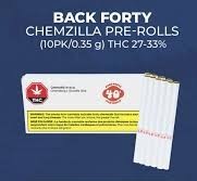 Back Forty - Chemzilla 10 x 0.35g Pre-Rolls