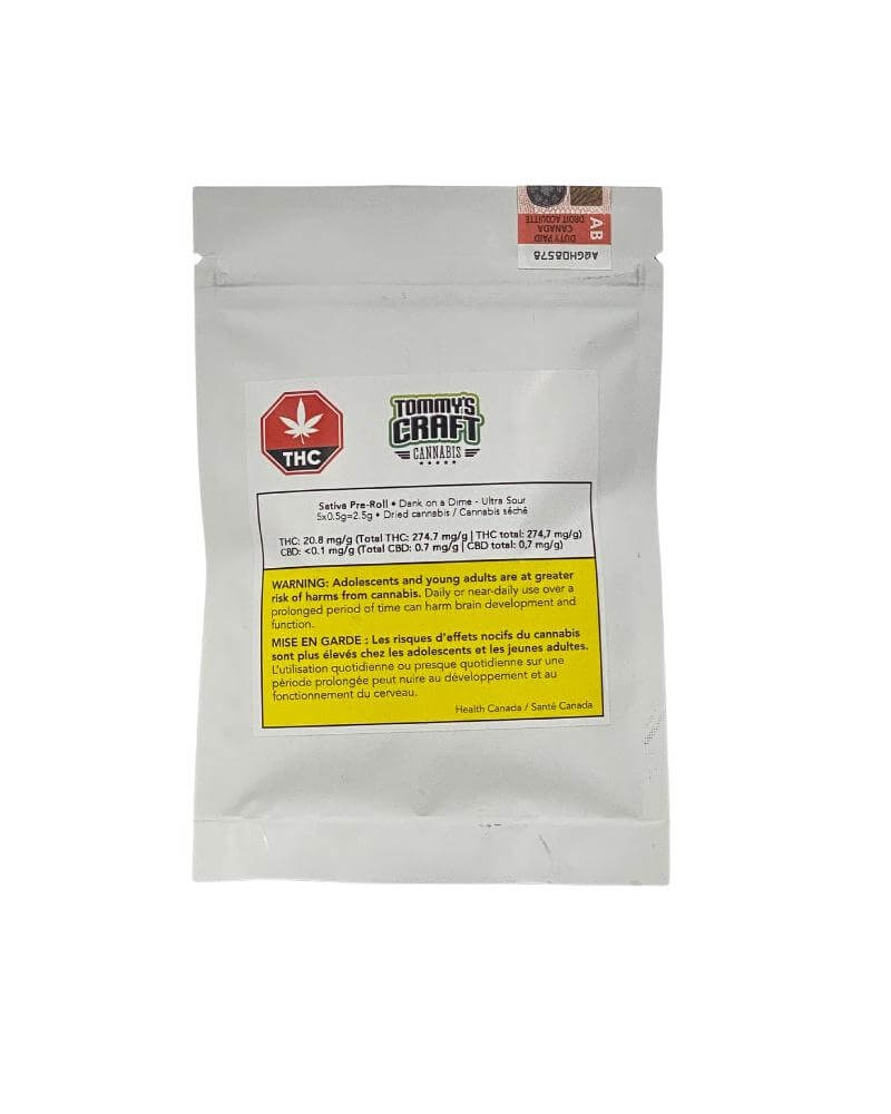 Dank on a Dime Ultra Sour Sativa 5 x 0.5g PrePolls