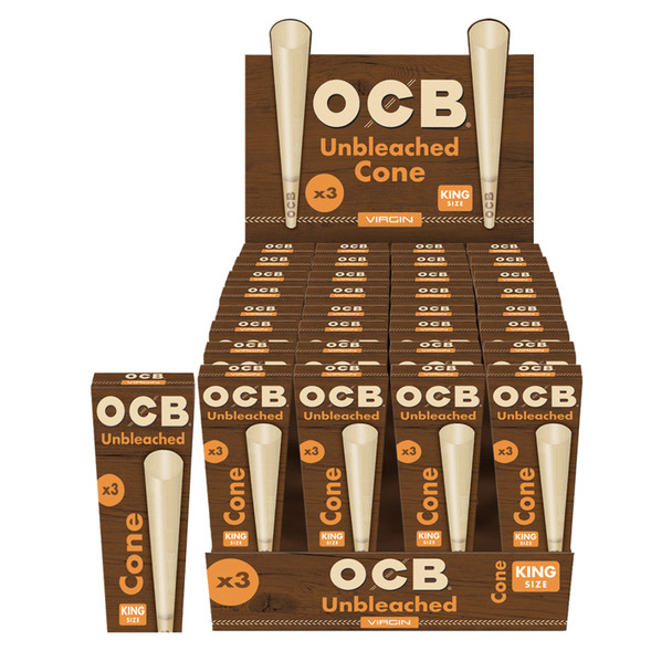 King Size Virgin Unbleached Cones 3pk
