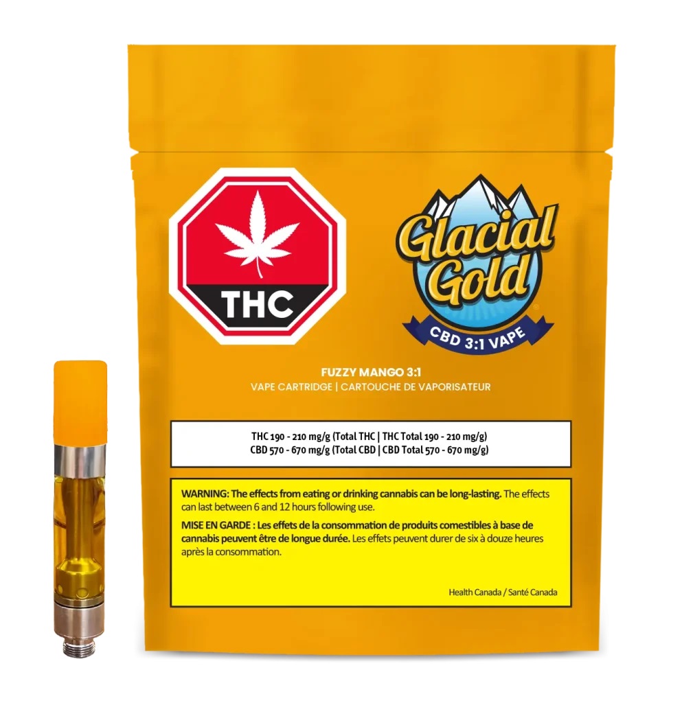 CBD 3:1 Fuzzy Mango 1g Prefilled Vape Cartridge