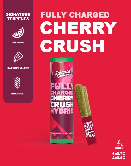 Spinach - Cherry Crush 3 x 0.5g Infused Pre-Rolls