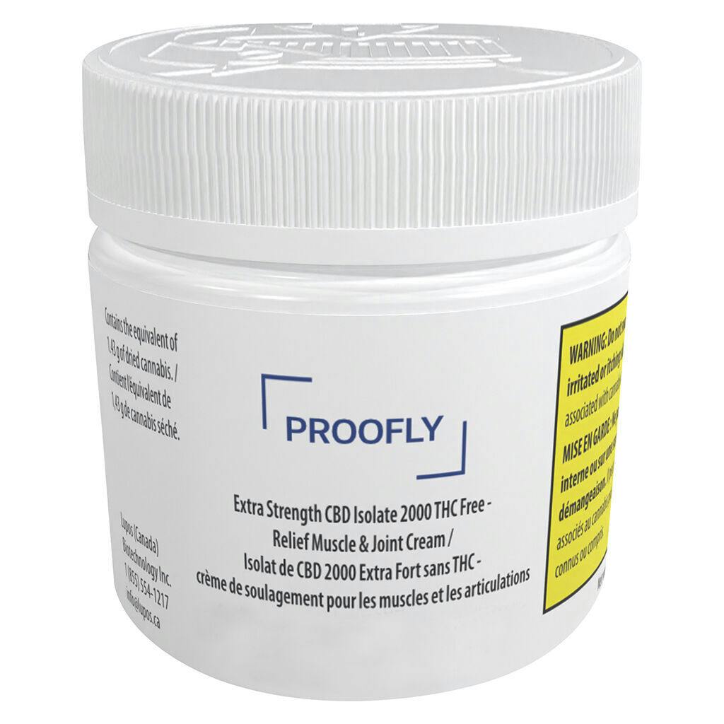 Proofly - Extra Strength CBD Isolate 2000 THC Free Relief Muscle & Joint cream 100g