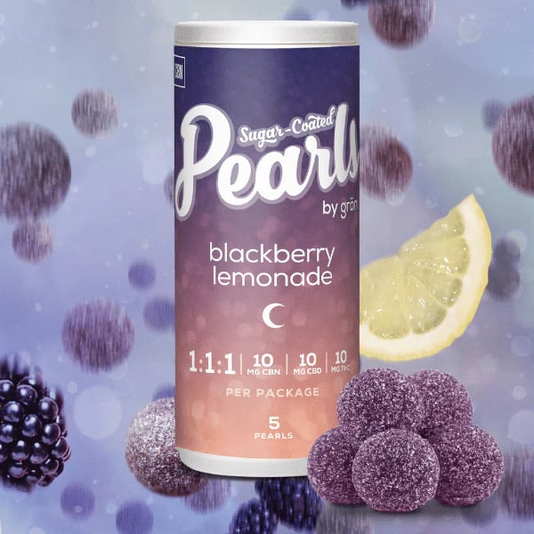 Pearls by gron - Blackberry Lemonade 1:1:1 CBN:CBD:THC 5 x 3.5g Soft Chews