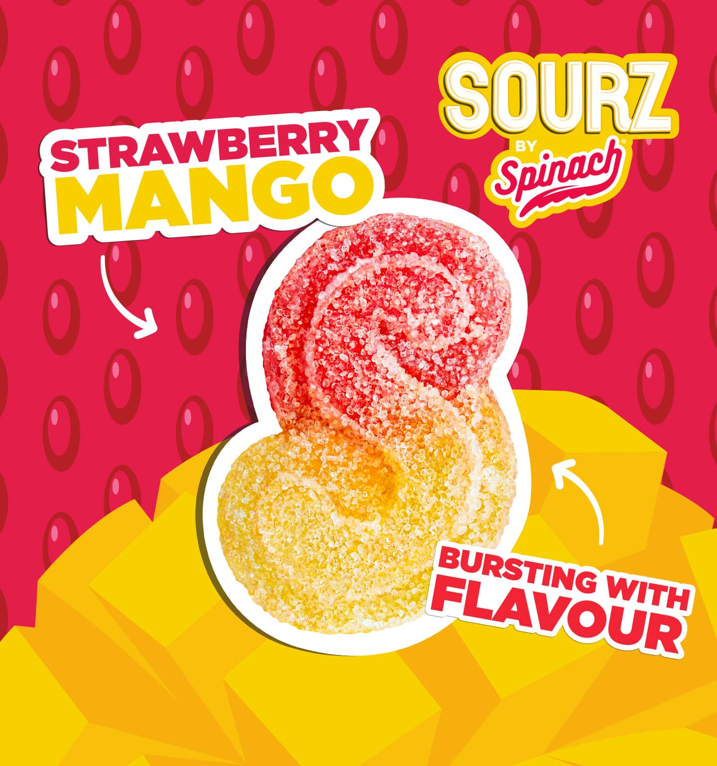 Spinach SOURZ - Strawberry Mango Soft Chews 5x5g