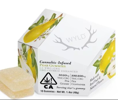 Wyld - Pear 1:1 THC:CBG (100mg THC:100mg CBG) Soft Chews Multipack of 10
