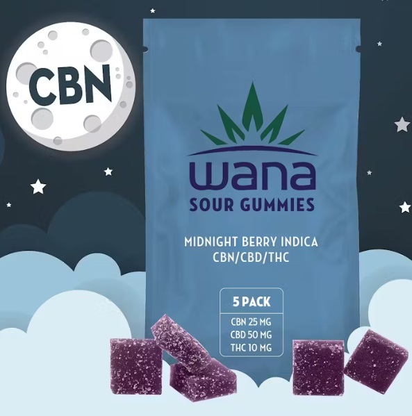 Wana Classic - Classic Midnight Berry Indica CBN/CBD 5 x 4.5g Soft Chews