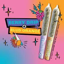 RIZZLERS - Twisters Blud Orange & Berry Drip 2 x 0.5g Infused Pre-Rolls