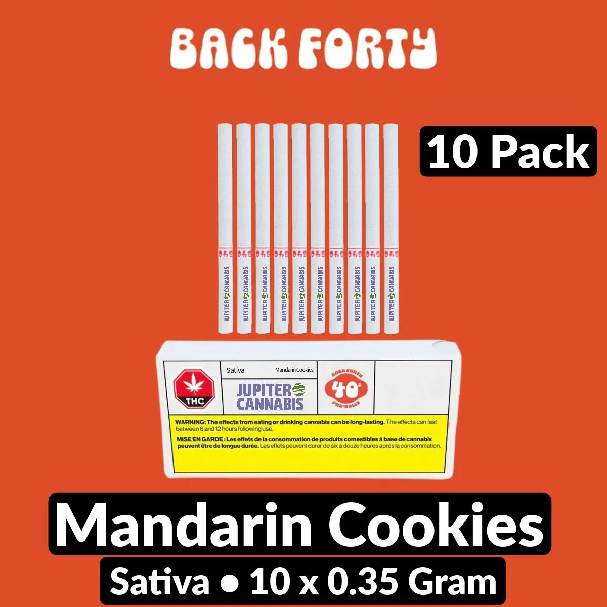 Back Forty - Mandarin Cookies 10 x 0.35g Pre-Rolls