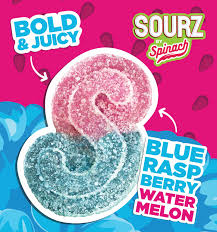 Spinach - SOURZ Blue Raspberry Watermelon Soft Chews 5x5g