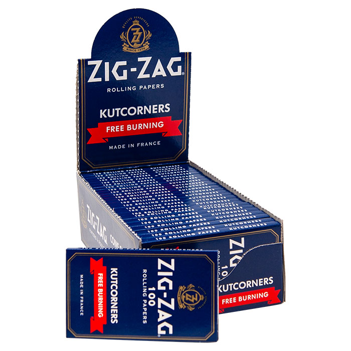 Zig Zag Blue Kutcorners Free Burning Single Wide Rolling Paper 