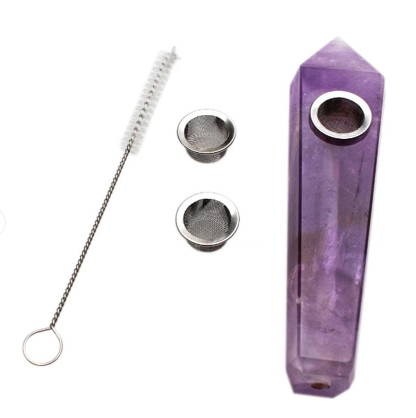 Karma Glass - Amethyst Crystal Pipe