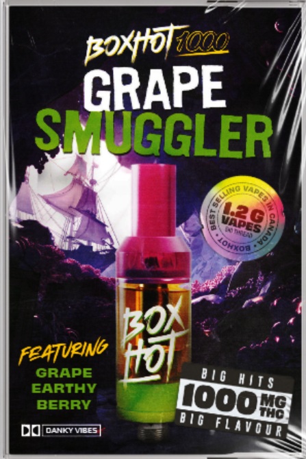 BOXHOT 1000 - Grape Smuggler 1.2g Prefilled Vape Cartridge