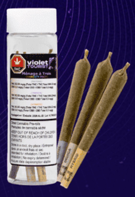 Violet Tourist - Menage a Trois Variety Pack 3 x 1g Pre-Rolls