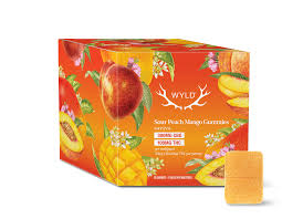 Wyld - Multipack of 10Wyld Sour Peach Mango 3:1 CBG:THC (30mg CBG:10mg THC) Soft Chews