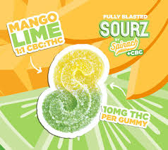 SOURZ by Spinach - Fully Blasted Mango Lime 1:1 CBC  THC Soft Chews Multipack of 10 