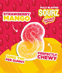 SOURZ by Spinach - Fully Blasted Strawberry Mango 1pc Soft Chew