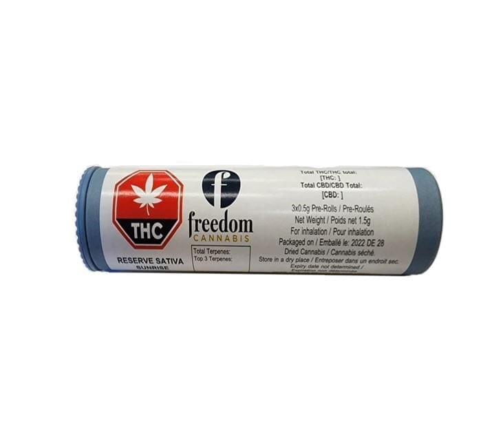 Freedom Reserve -  Sunrise 3 x 0.5g Straight Style Pre-Rolls