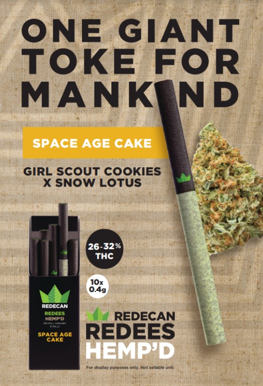 Redecan -  Space Age Cake Redees Hemp'd 10 x 0.4g PreRolls