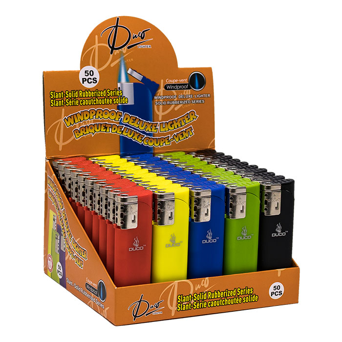 Slant Series Solid Rubberized Lighters