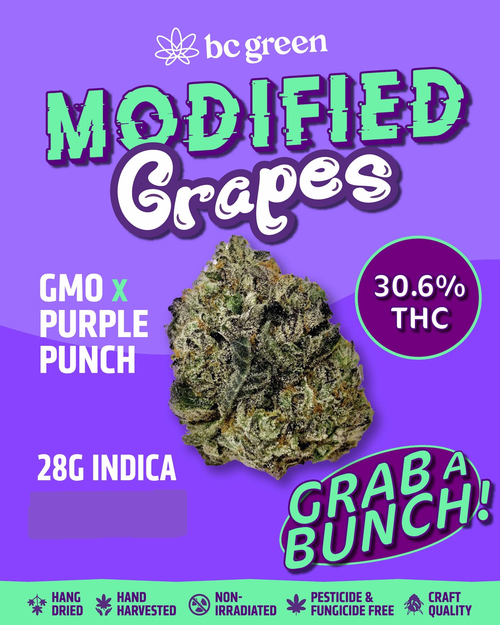 BC Green - Modified Grapes 28g Dried Flower