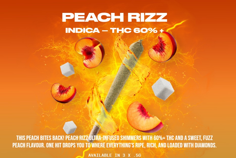 General Admission - Peach Rizz Diamond Infused Pre-Rolls 3x0.5g - Peach Rizz 3 x 0.5g Diamond Infused Pre-Rolls