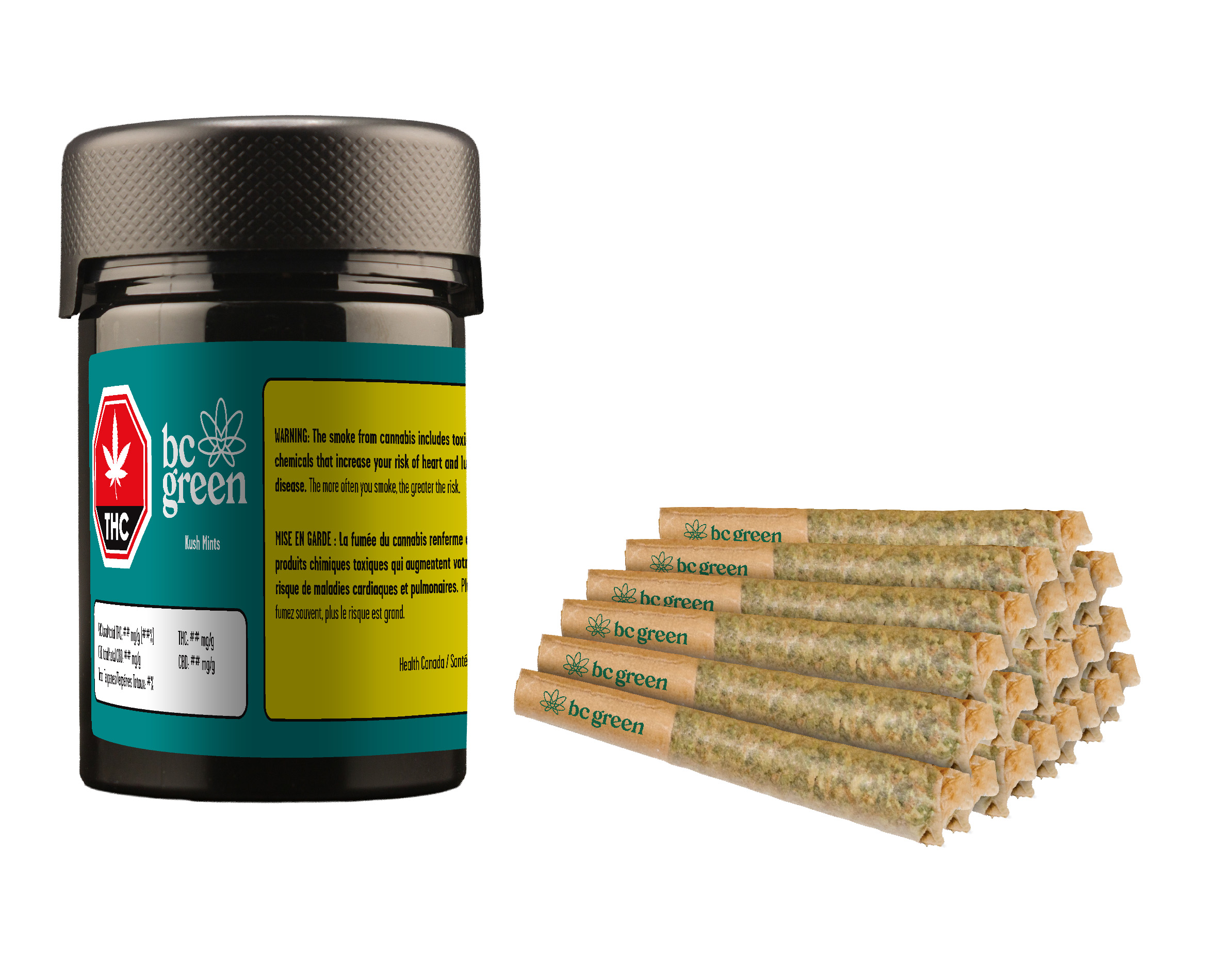BC Green - Kush Mints 20 x 0.5g Pre-Rolls