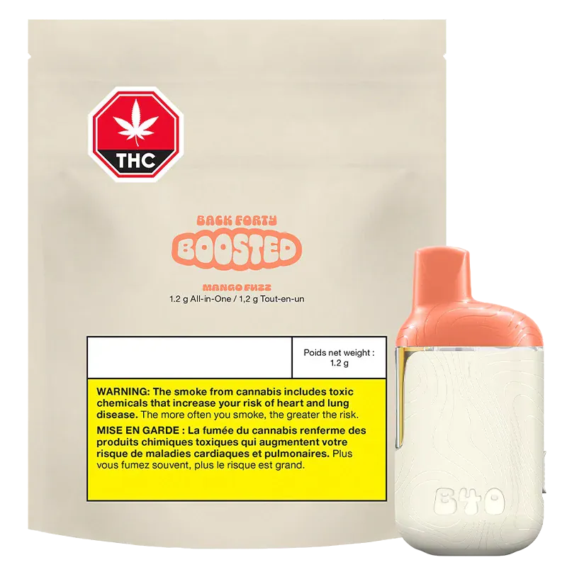 Back Forty - Mango Fuzz BOOSTED 1.2g Disposable Vape