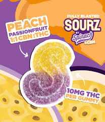 SOURZ by Spinach - IFully Blasted Peach Passionfruit 1to1 CBN THC Soft Chews Multipack of 10