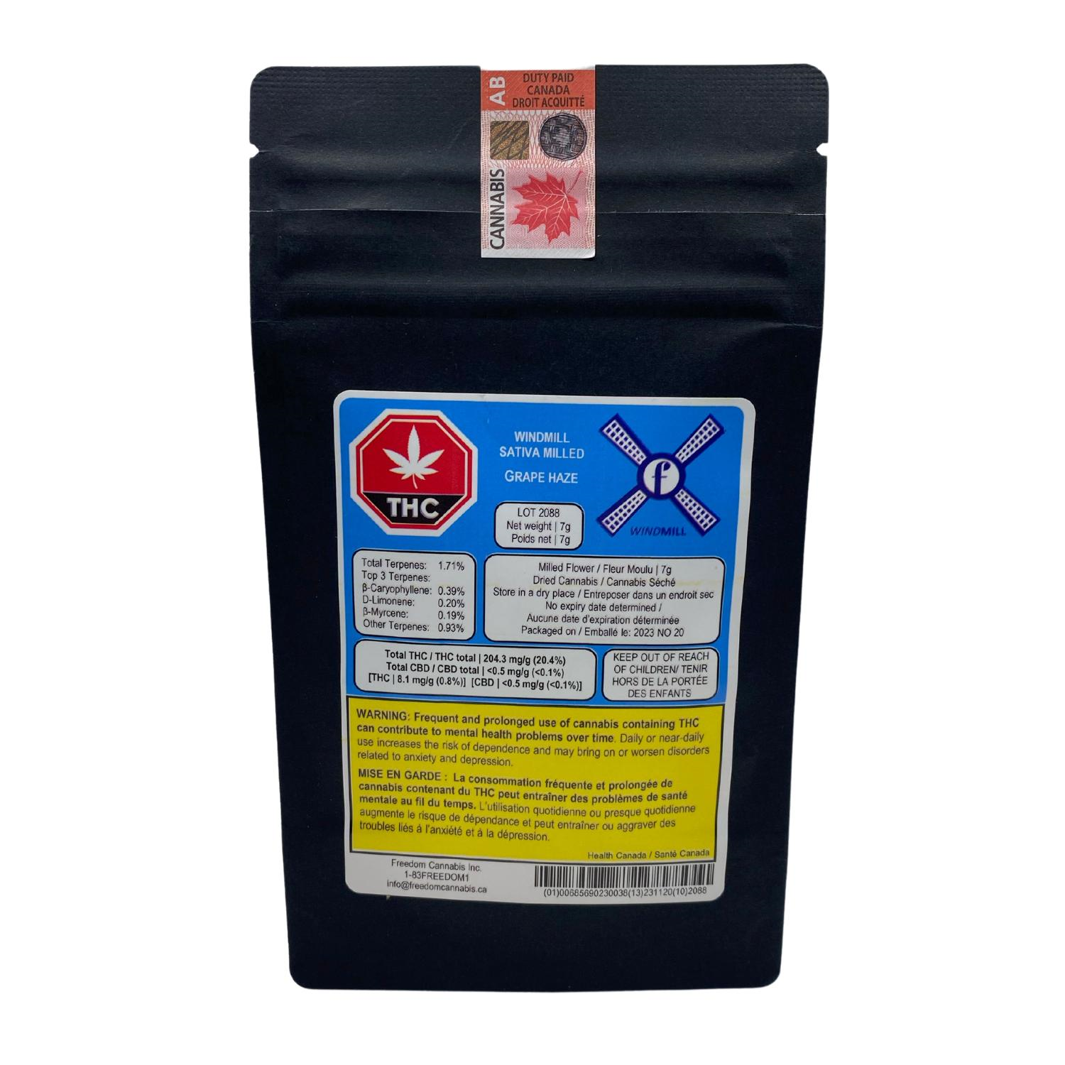 Windmill - Sativa Grape Haze 7g - Milled Flower